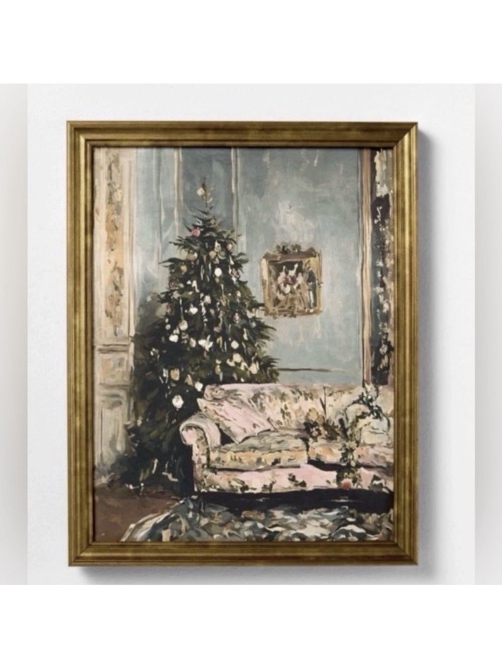 Studio McGee Threshold Holiday 11x14 Moody Christmas Scene Framed Wall Art NEW